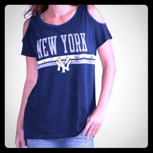 cold shoulder NYY tee